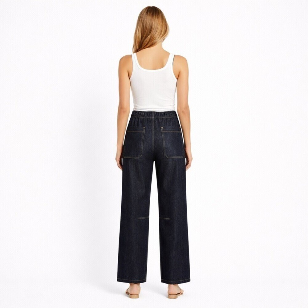 Everlane Women's The Crafter Jean Wide Leg Dark Indigo Denim Size 25R - Picture 3 of 10